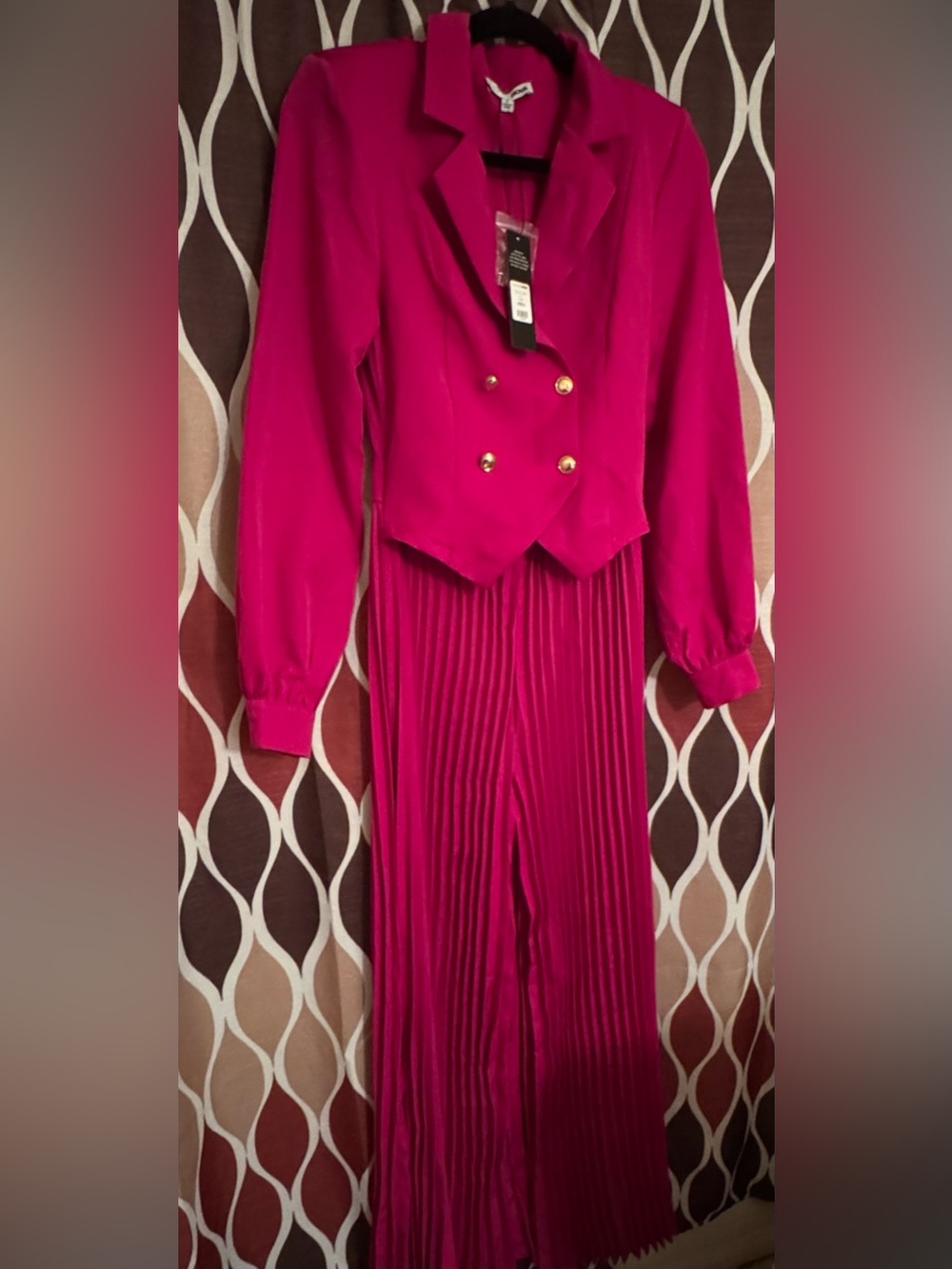 Pink Pleated Maxi Dress Like New